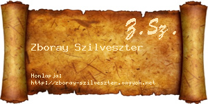 Zboray Szilveszter névjegykártya